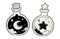 Halloween Day and Night Potions Temporary Tattoo