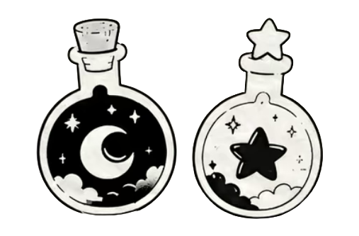 Halloween Day and Night Potions Temporary Tattoo